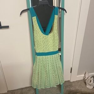 Sun dress mint green and teal cross back straps